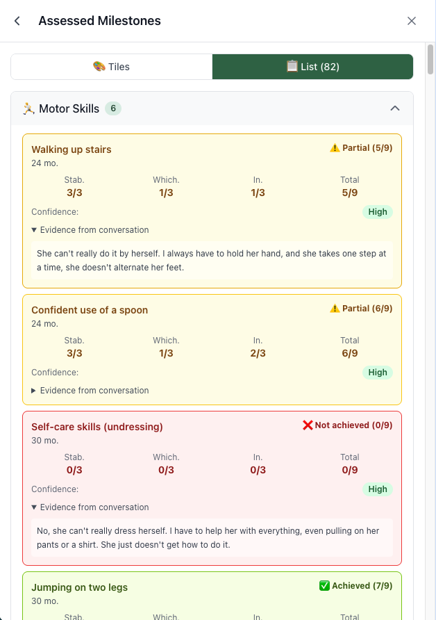 Developmental Milestones